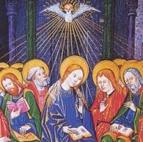 Marie au Cénable avec les apôtres