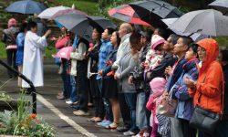 Célébration sous la pluie