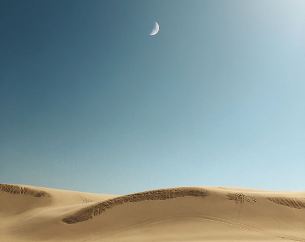 Désert et lune de Jordan Steranka (unsplash.com)