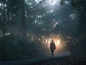 Homme qui marche vers la lumière de Spencer Gogin (unsplash.com)