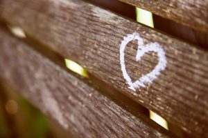 Heart on bench